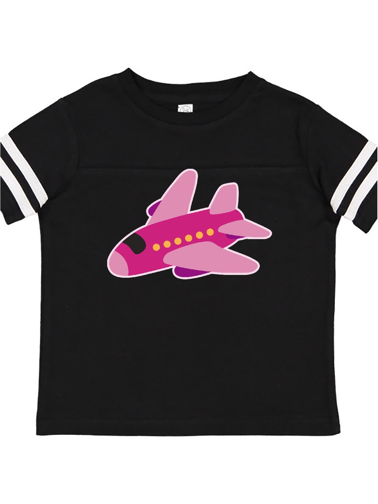 INKtastic Girls Pink Airplane Pilot Toddler TShirt