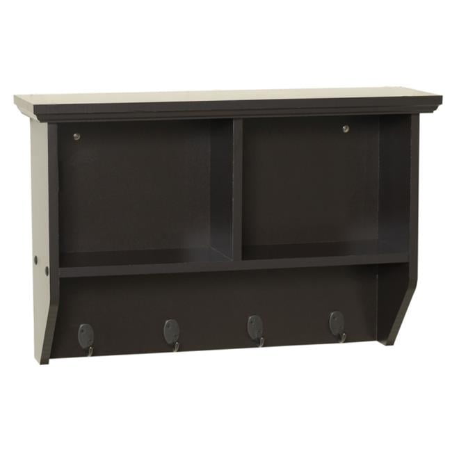 Zenith Products 9924cha Espresso Wall Shelf With Hooks