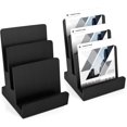 thumbnail image 1 of 2 Pieces 6 x 9 Wood Brochure Holder 3 Tier Pamphlet Display Stand Black Brochure Display Stand Postcard Holder Flyer Holder Magazine Rack Literature Stand Book Display for Desk Booklets Menu (2), 1 of 7