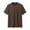 Brown, variant on Lovskoo 2024 Short Sleeve Shirts for Men Round Neck Solid Color Thin Daily Casual Loose Shirt Black L