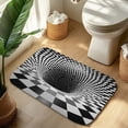 thumbnail image 6 of 1pc Checkerboard Tunnel Absorbent Non-Slip Bathroom Thickened Flannel Rug Decor,Soft,Quick Drying,Suitable For Indoor/outdoor Use,Bathrooms,Bedrooms,Kitchens,Terrace,Laundry Rooms,16"x24", 6 of 7