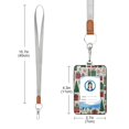 thumbnail image 3 of PU Leather Badge Holder ID Badge Holder with Lanyard for Cards & Credentials Christmas Gift Box Pattern, 3 of 6