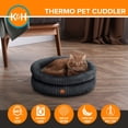 thumbnail image 4 of K&H Pet Products Thermo Pet Cuddler Indoor Heated Donut Cat Bed Gray 22 X 7 Inches, 4 of 9