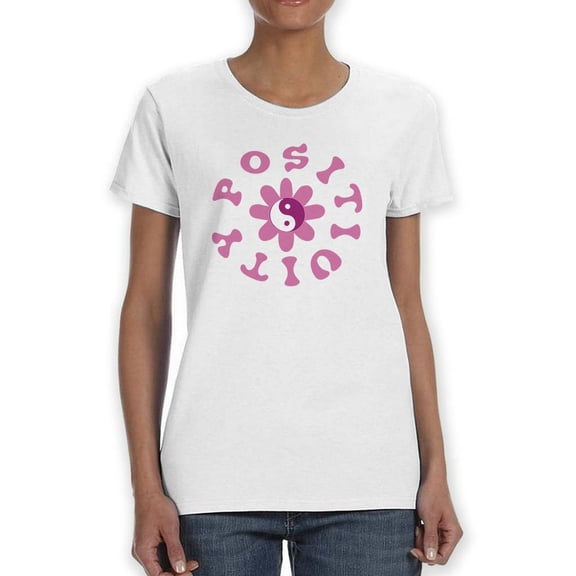 Positivity Groovy Flower Art T-Shirt Women -Image by Shutterstock, Female 4X-Large