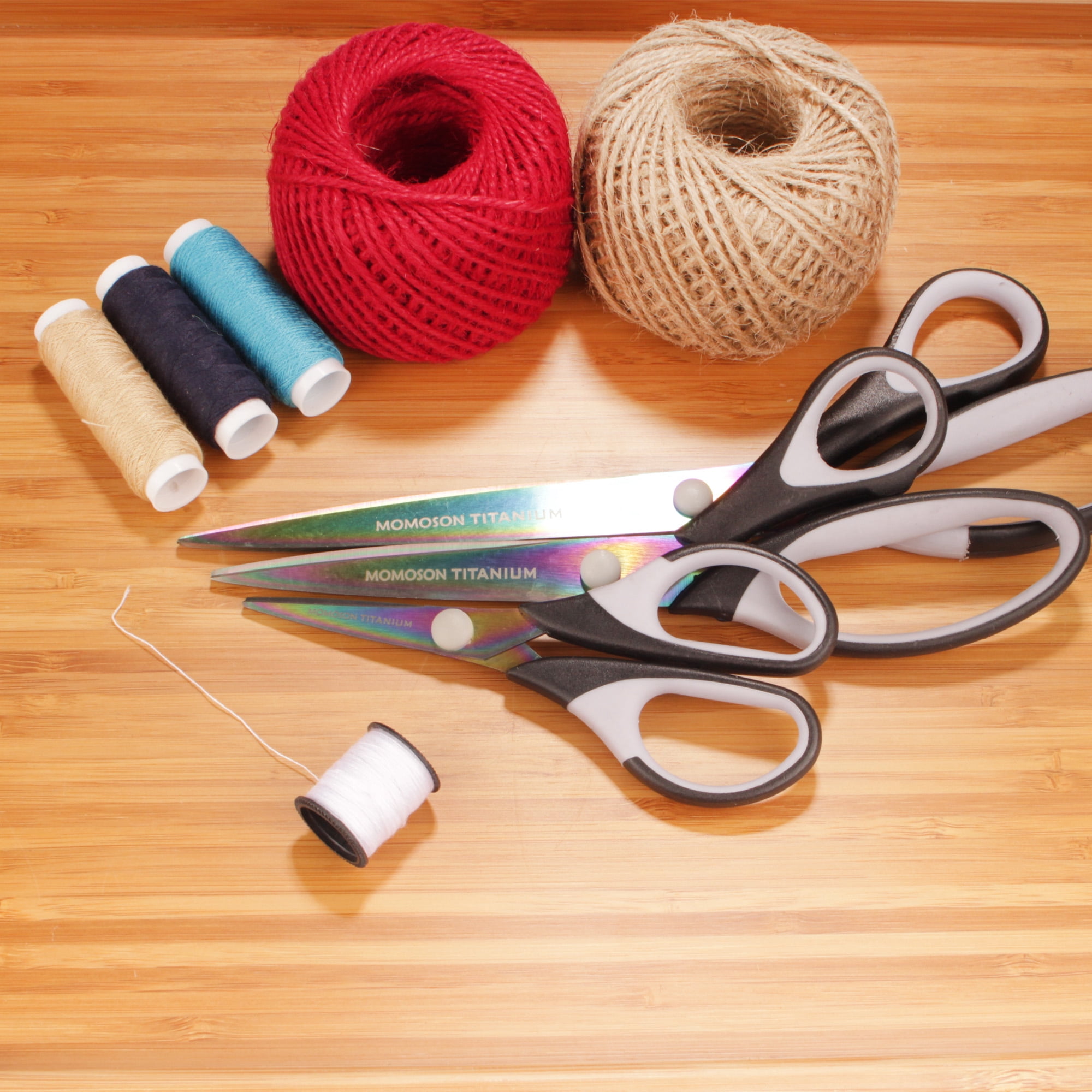JubileeYarn Titanium Softgrip Scissors Set for Sewing, Arts, Crafts, Office - 3 Sets of 3 - Black