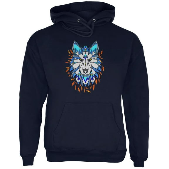 Totem Wolf is my Spirit Animal Mens Hoodie Navy SM