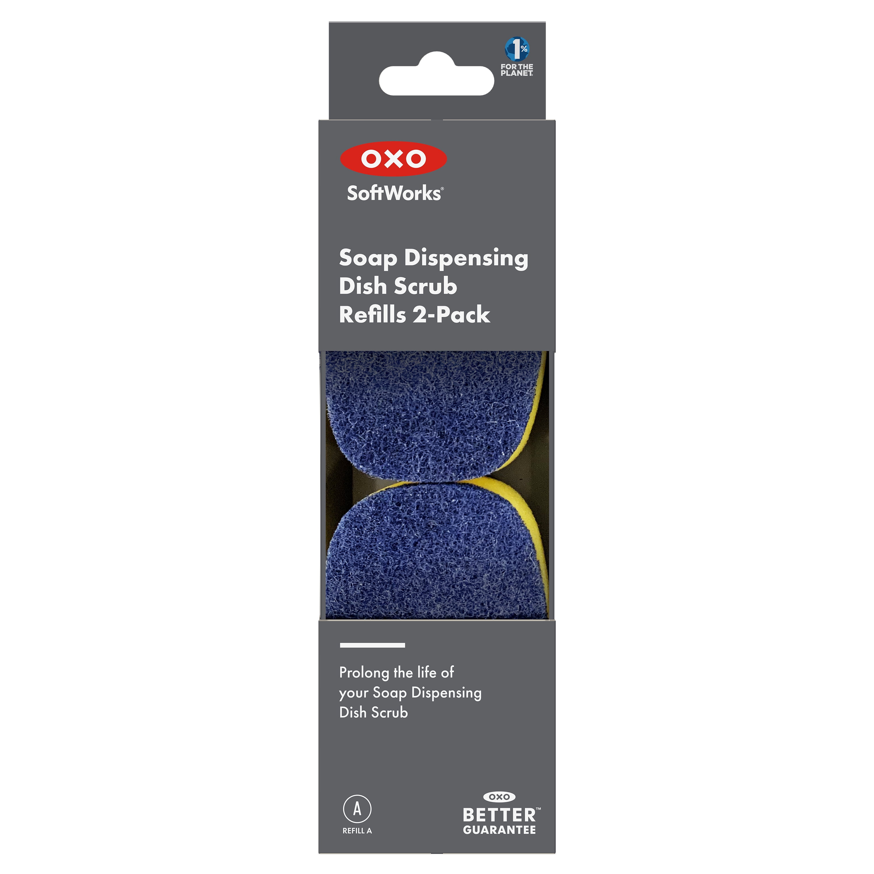 OXO SoftWorks Soap Dispensing Dish Scrub Refill, 2 Pack