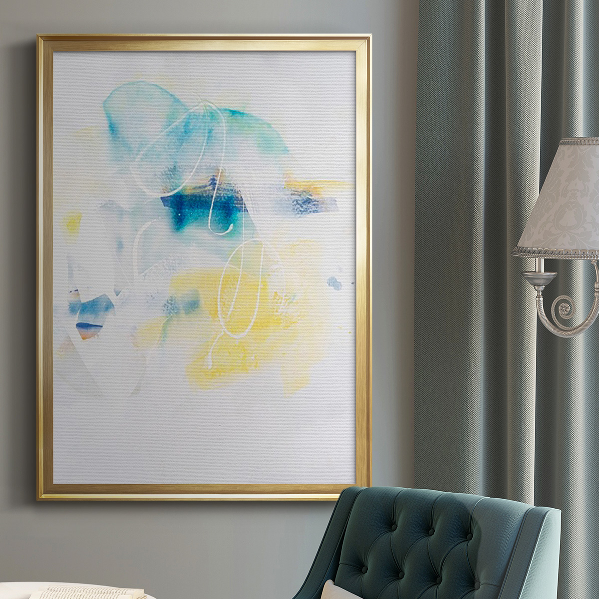 Spacial II Premium Framed Print, in Gold, Black, or Silver - Ready to Hang