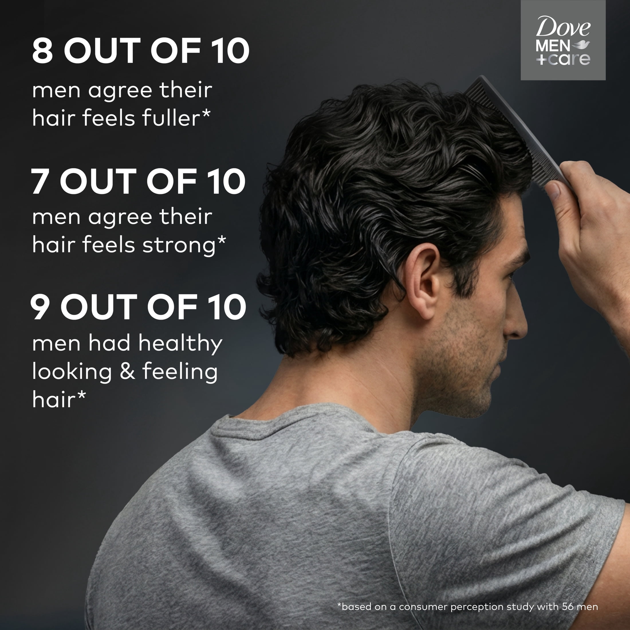 Dove Men+Care Shampoo For Hair Refreshing & Strengthening, Fresh Clean with Menthol, 18 fl oz