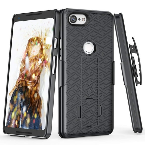 For Google Pixel 3 - Case Belt Clip, Holster Swivel Cover Kickstand Armor Combo Drop-Proof Compatible With Google Pixel 3 Phone