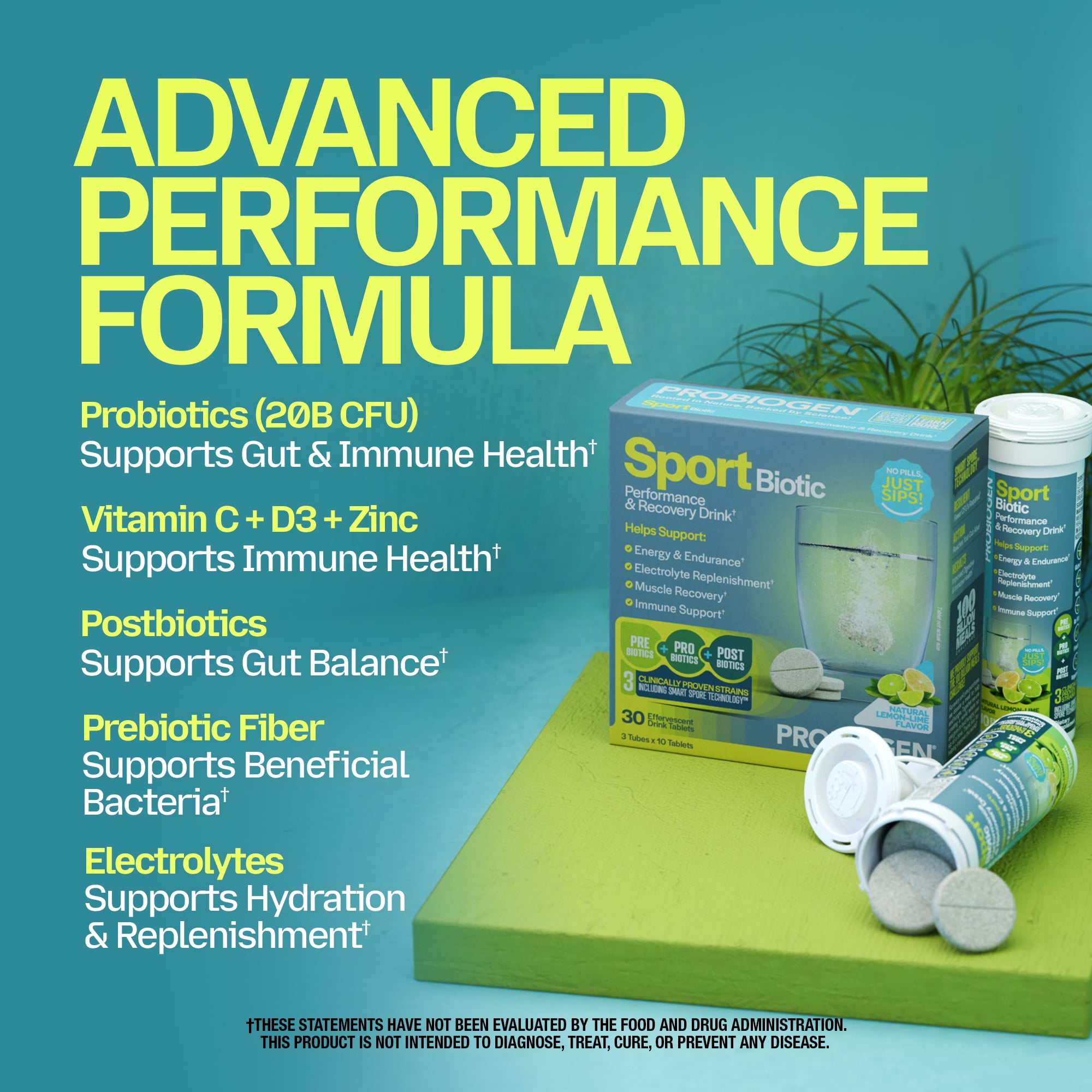 Probiogen Sport Biotic Performance & Recovery Drink 30 Count, For Energy Endurance & Recovery