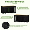 thumbnail image 3 of NARTRU 64.6" Large Double Dog Crate Kennel Furniture with Divider and 2 Drawers for 2 Small or Medium Dogs Indoor, Black, 3 of 8