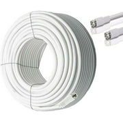 200 FT White RG-6 Coaxial Cable Wire with Factory Sealed RG6 CONNECTORS UL CMG for Satellite - HD TV Antenna - Rogers,