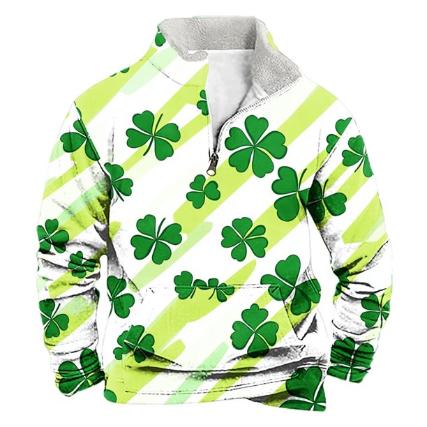 Sudadera sin capucha para hombre, informal, a la moda, con cuello alto, estampado, cremallera, jersey de manga larga, blusa de poliéster para hombre
