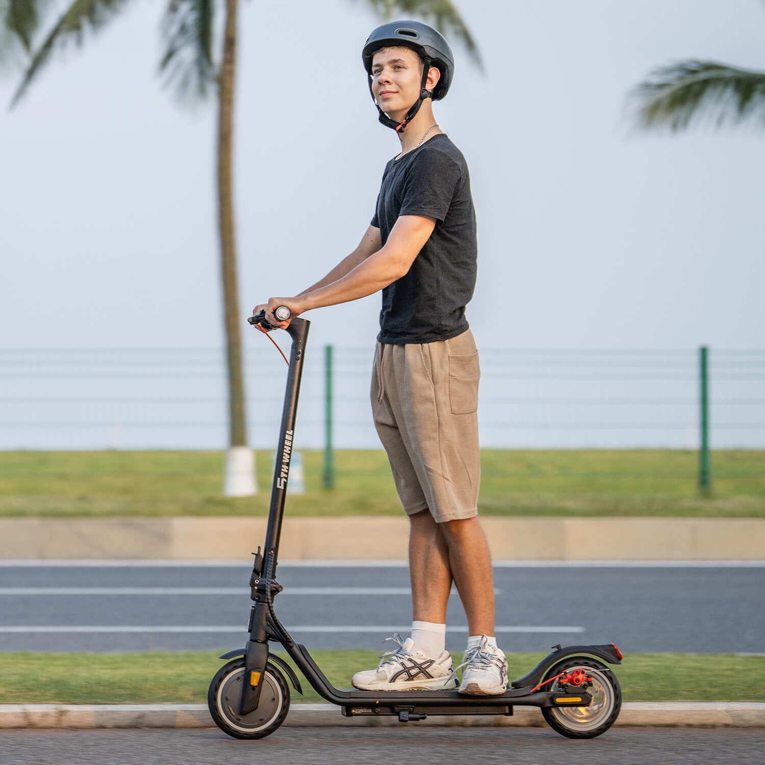 5TH WHEEL W16S 300W Electric Scooter with Turn Signal, 8.5” Solid Tires, 18mph & 12Miles Range, Folding Commuting E-Scooter for Adults with APP Control, UL 2272