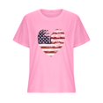 thumbnail image 4 of Fartey Independence Day Shirts for Women Proud Patriotic Stars and Stripes Graphic Tshirts Elegant Short Sleeve Tees Breezy Crew Neck Blouses Tops Deals of the Week, 4 of 6