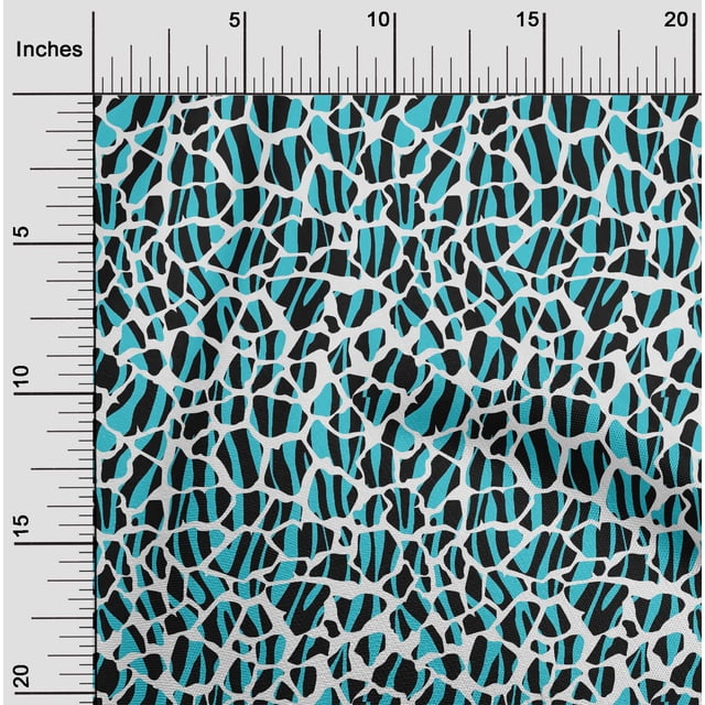 oneOone Polyester Lycra Turquoise Blue Fabric Giraffe Animal Skin Sewing Craft Projects Fabric Prints By Yard 56 Inch Wide