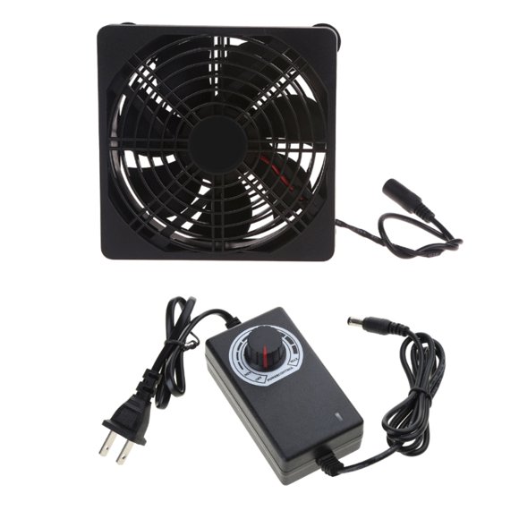 110V 220V 3-12V AC Powered Computer Fan 12CM Air Blower for Modem TV Box Receiver DVR Playstation Xbox Cooling Radiator US