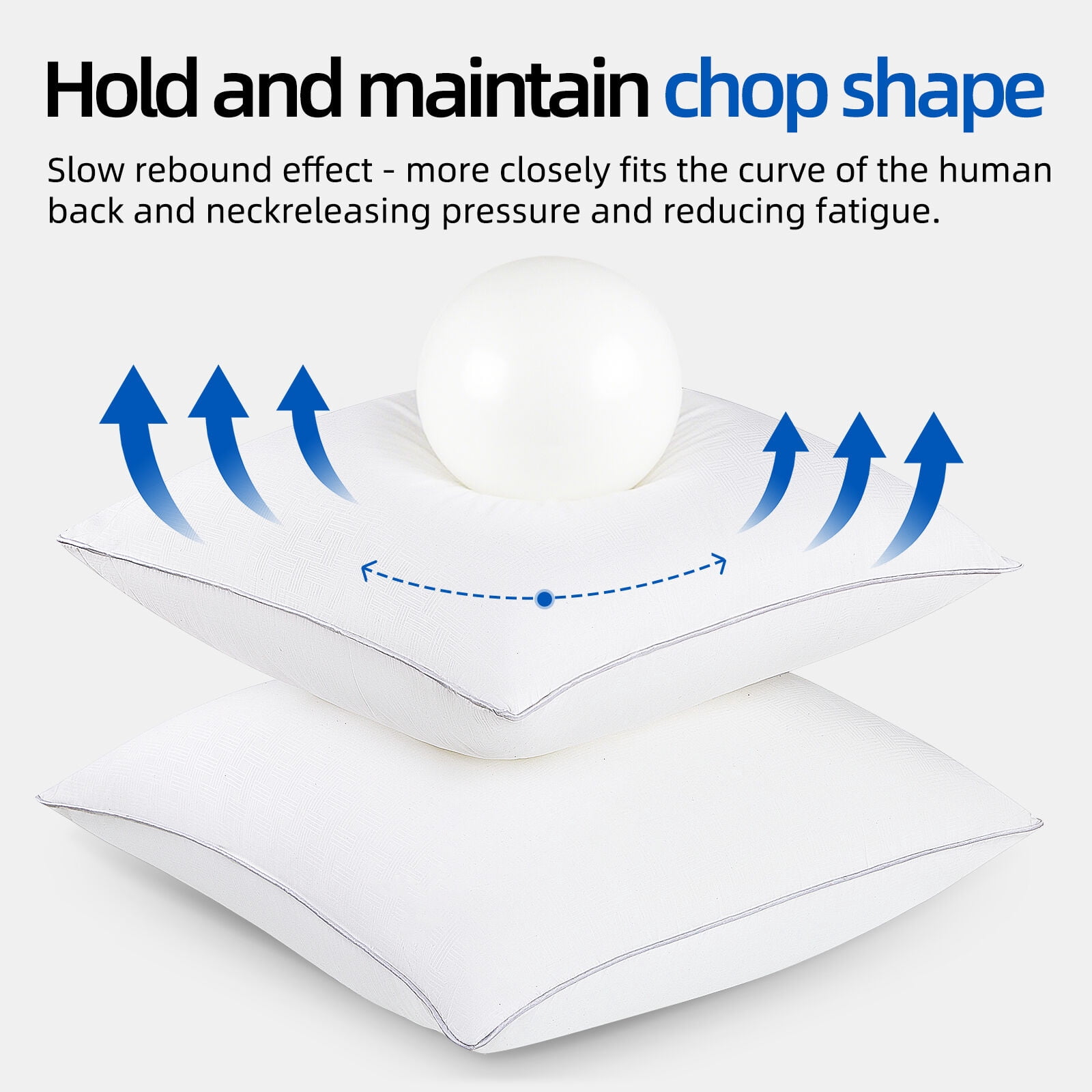 COOKEY 18 x 18 Throw Pillow Inserts(Set of 2),Indoor White Square Decorative Pillows for Couch & Bed