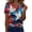 Vermilion, variant on Women's 250th Anniversary USA Shirt Patriotic Flag Print V-Neck Button Short Sleeve T-Shirts