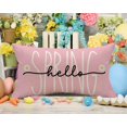 thumbnail image 4 of Pink Hello Spring Decorations Pillow Cover, 12 x 20 Inch Summer Saying Farmhouse Cushion Case for Sofa Couch(Pink,12''''x20''''), 4 of 6
