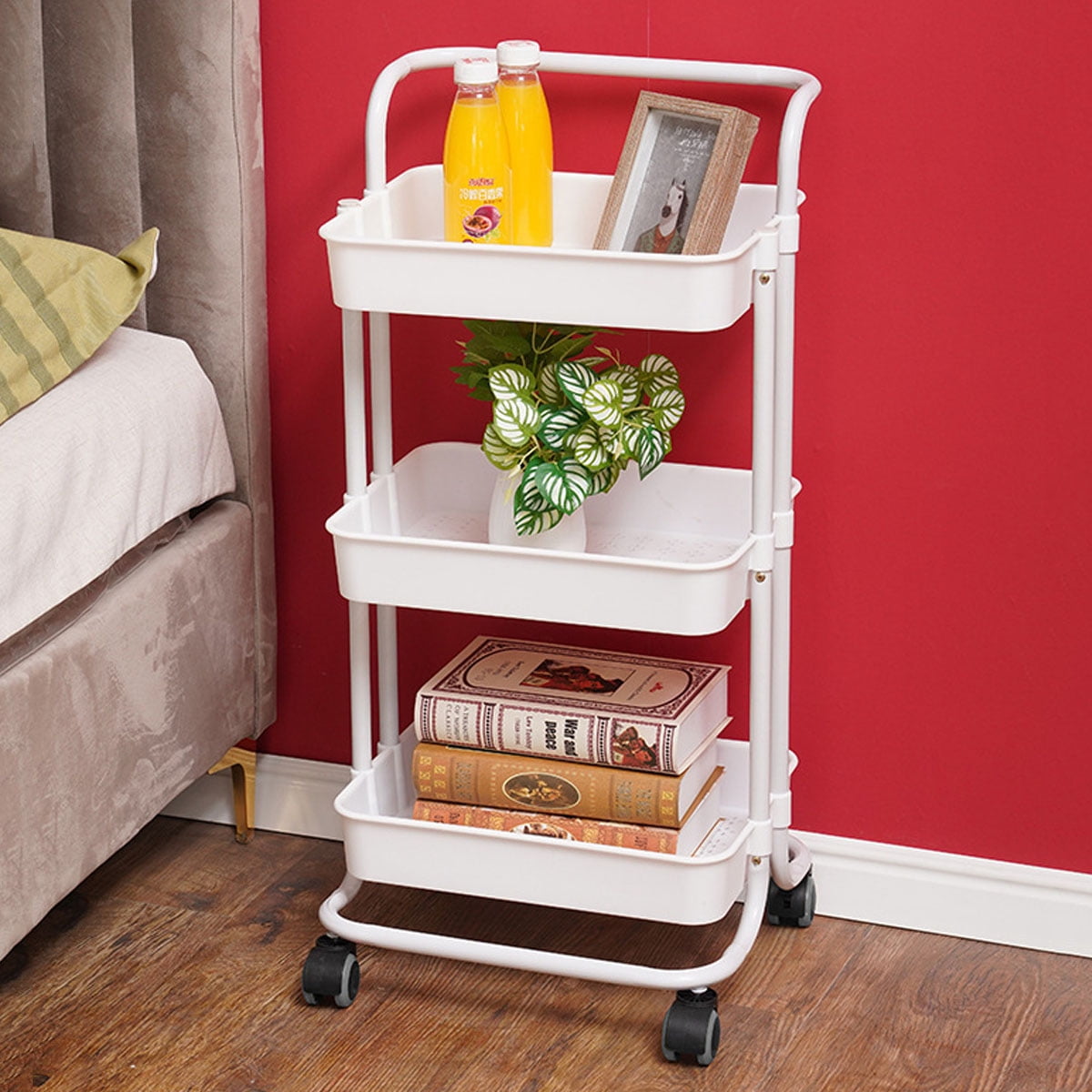 Stoneway 3Tier Portable Storage Rolling Utility Cart with Handle