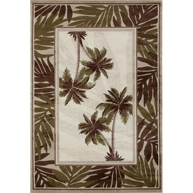 Art Carpet 841864131314 5 x 8 ft. Palm Coast Collection Frond Woven Area Rug, Beige