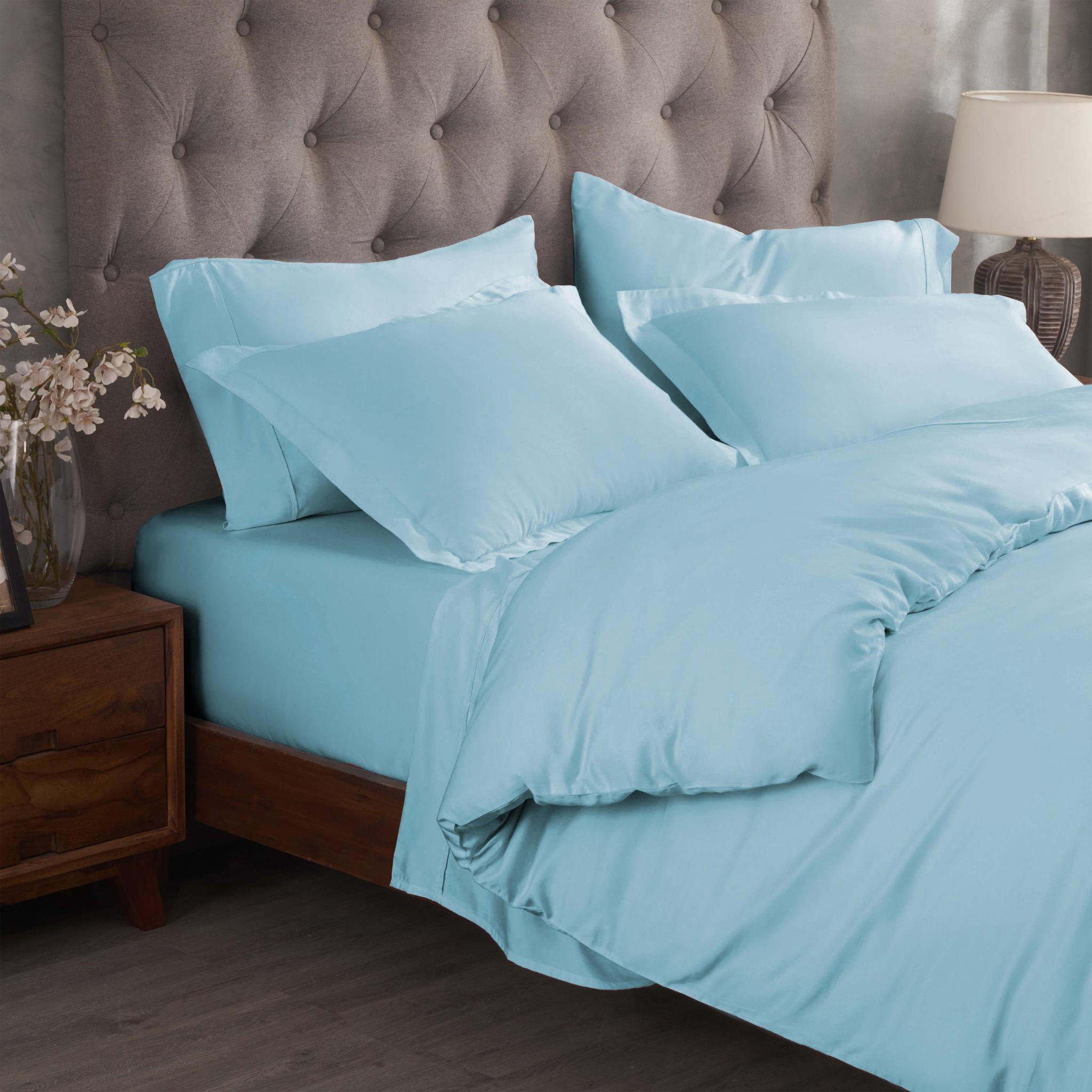 Superior Egyptian Cotton 300 Thread Count Duvet Cover Set, Twin, Light Blue
