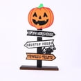 thumbnail image 1 of 2pcs　Halloween Decor Wooden Block with Pumpkin Ghosts Wayfinding Sign Decorative Ornament Wood Sign, 1 of 4