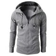 thumbnail image 4 of Dovford Mens Slim Fit Lightweight Zip Up Hoodie with Pockets Long Sleeve Full-Zip Hooded Sweatshirt, 4 of 6
