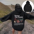 thumbnail image 2 of SONXAHE Front Back Graphic Hoodie for Women Kangaroo Pocket Loose Fit Ocean Theme Fall Pullover Tops, 2 of 6