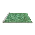 thumbnail image 2 of Ahgly Company Machine Washable Indoor Rectangle Oriental Turquoise Blue Traditional Area Rugs, 3' x 5', 2 of 4