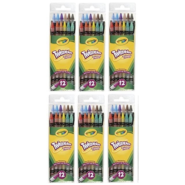 Lápices de colores Crayola Twistables 12 cuenta paquete de 6 Total 72 Lápices