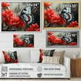 thumbnail image 4 of Designart "Butterfly Haven Red Grey II" Animals Floater Framed Canvas Wall Art, 4 of 7