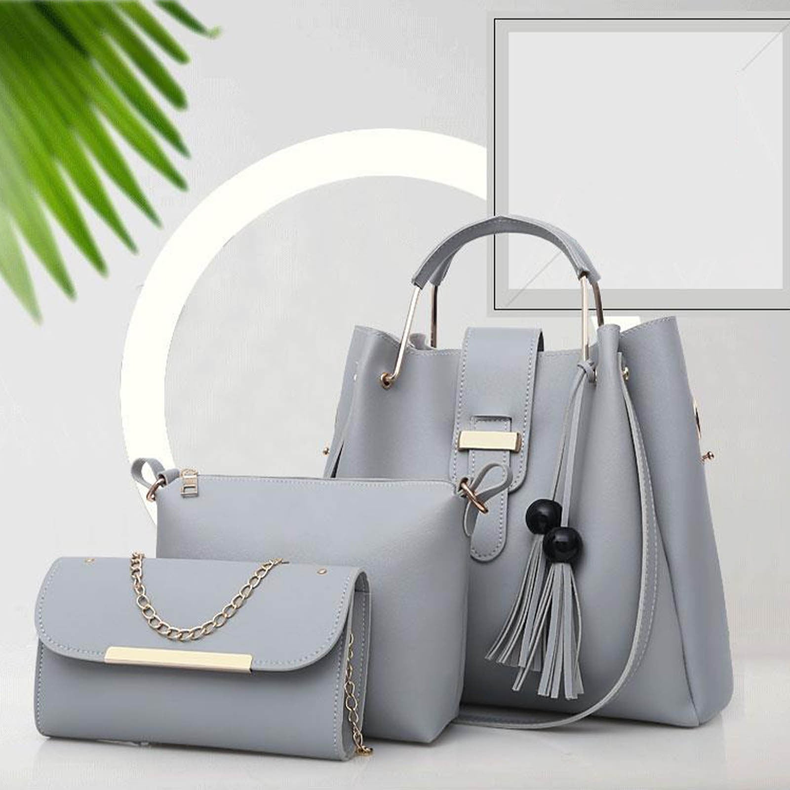 weibbin 3 Pcs Women Large Crossbody Bags Ladies Satchel Shoulder Handbags Purse and Wallet Set for Women Totes Hobo Purses