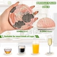 thumbnail image 3 of Haosy Set of 6 Drink Woven Coaster with Holder Heat Resistant Non-Slip Bar Coasters 4 Inches Trendy Hand Drawn Shells, 3 of 7