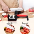 thumbnail image 3 of Afilador De Cuchillos Y Tijeras Cocina 4 En 1 Kimhi Acero Inoxidable Base Antideslizante Y Diseño Ergonómico Manual Color Negro, 3 of 7