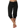 thumbnail image 2 of Capri Pants For Women,Dressy Bermuda Shorts Womens Golf Shorts Wide Leg Linen Shorts Sweat Pants Shorts Athletic Lounge Casual Pants High Waist Shorts Beach Shorts Knee Length Shorts, 2 of 7