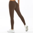 thumbnail image 4 of CAIVO Women Flare Leggings For Yoga Pants High Waisted Bootcut Casual Stretch Solid Color Athletic Gym Pilates Running Fitness Trousers , Brown, 4 of 5