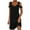 01-Black, variant on DJskiyers Womens Cold Shoulder Dress Fit Mini Dress V Neck Summer Dress Casual Sundress Vacation Party Dress