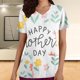 thumbnail image 2 of Camiseta de manga corta con cuello en V y estampado de mujer con estilo Blusa suelta con estampado OAVQHLG3B Store lin121212, 2 of 4