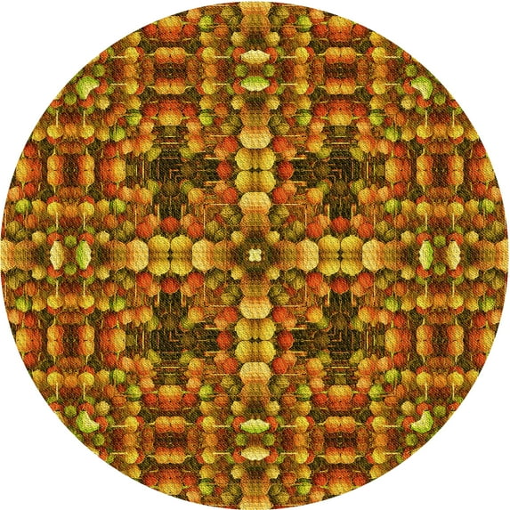 Ahgly Company Machine Washable Indoor Round Transitional Tomato Red Area Rugs, 7' Round