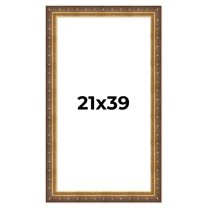 21x39 Frame Vintage Gold Solid Wood Picture Frame | 2.5 Inch Moulding Width | Ornate Bronze Museo