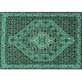 thumbnail image 1 of Ahgly Company Machine Washable Indoor Rectangle Persian Turquoise Blue Traditional Area Rugs, 8' x 12', 1 of 4