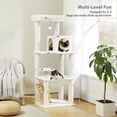 thumbnail image 2 of Demi Bonn 56" Wood Cat Tree Tower for Large Cats, Cat Tree House for Indoor Cats with Cozy Cat Condo, Super Large Hammock and Plush Perches, White, 2 of 9
