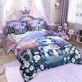 thumbnail image 4 of Manfei Cartoon Unicorn Bed in a Bag Twin size, Dreamy Animal Bed Set, Rustic Floral Reversible Bedding Twin Size, Microfiber Bedroom Decoration, 7pcs, 4 of 9