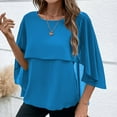 thumbnail image 2 of Njagoc3 Spring Summer Short Sleeve Round-Neck Solid Color Breathable Fashion for Women, 2 of 6