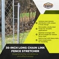 thumbnail image 2 of Field Tuff 36 Inch Long Chain Link Fence Stretcher with 5 Hook Design, Silver, 2 of 10