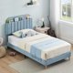 thumbnail image 1 of Qinaqin Twin Upholstered Platform Cama Frame con Bookcase cm de Alturaeadboard Velvet Alturaeavy- Profundidaduty Steel Support Legs Easy Assembly Noise-Free Azul, 1 of 7