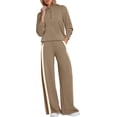 thumbnail image 4 of Women 2 Piece Outfits Airport Travel Vacation Sweatsuits Wide Leg Pants Lounge Set 2025 Fashion Clothes, 4 of 10